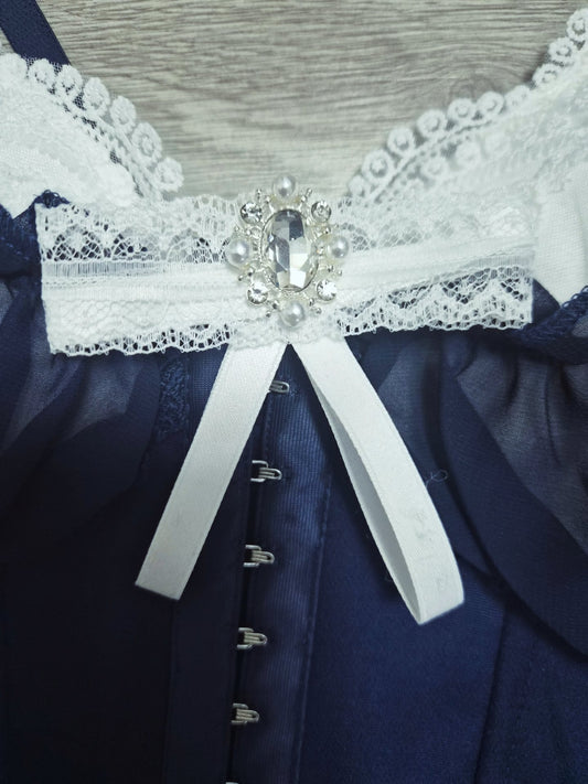 Elegantes Corsagen-Top mit Spitze & Schleife