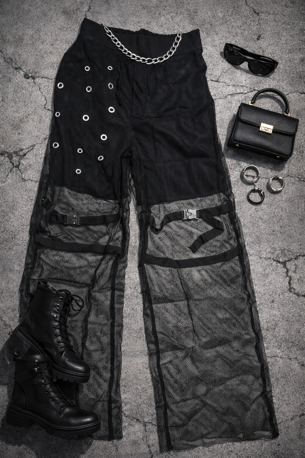 Transparente Cargo-Hose mit Gürtel – Urban Style