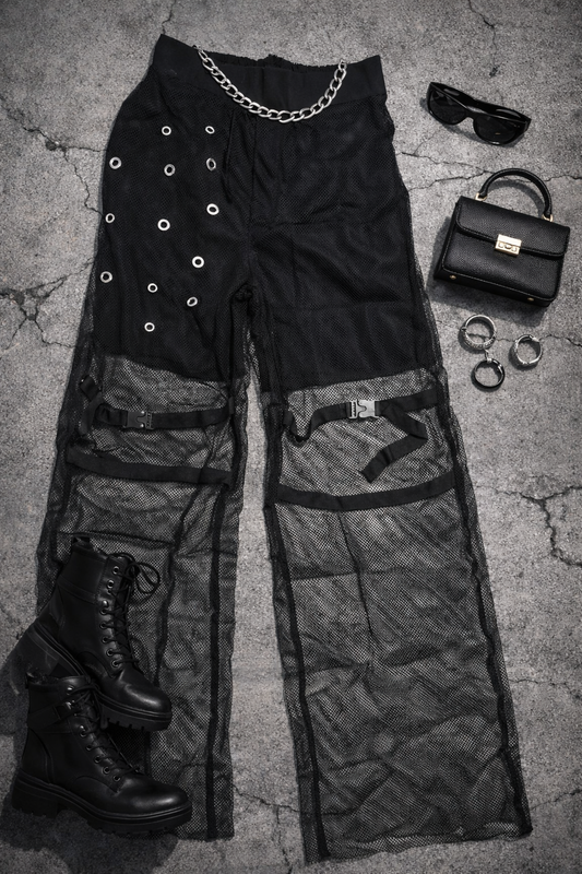 Transparente Cargo-Hose mit Gürtel – Urban Style